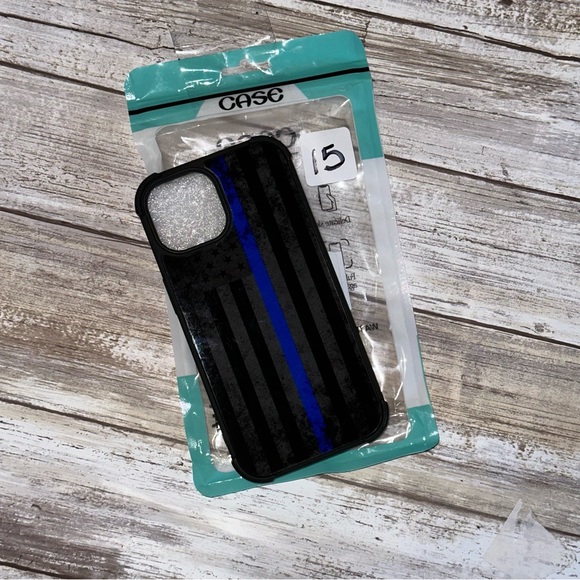IP 15 Blue Line American Flag Case - Picture 3 of 5